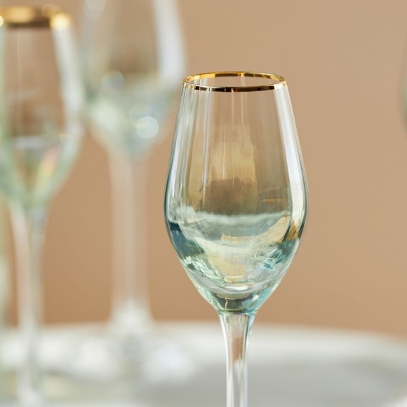 24K Gold Waterfall cordial wine glasses - Picture 8 of 15